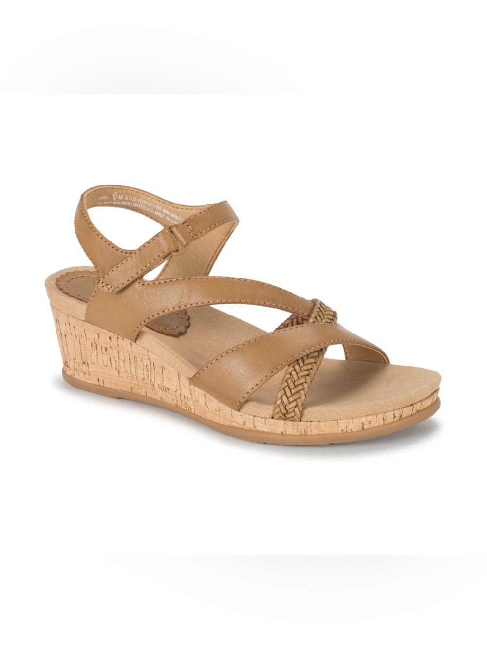 BareTraps Cork Wedge Sandal with Braided Strap, Tan - SZ 8.5